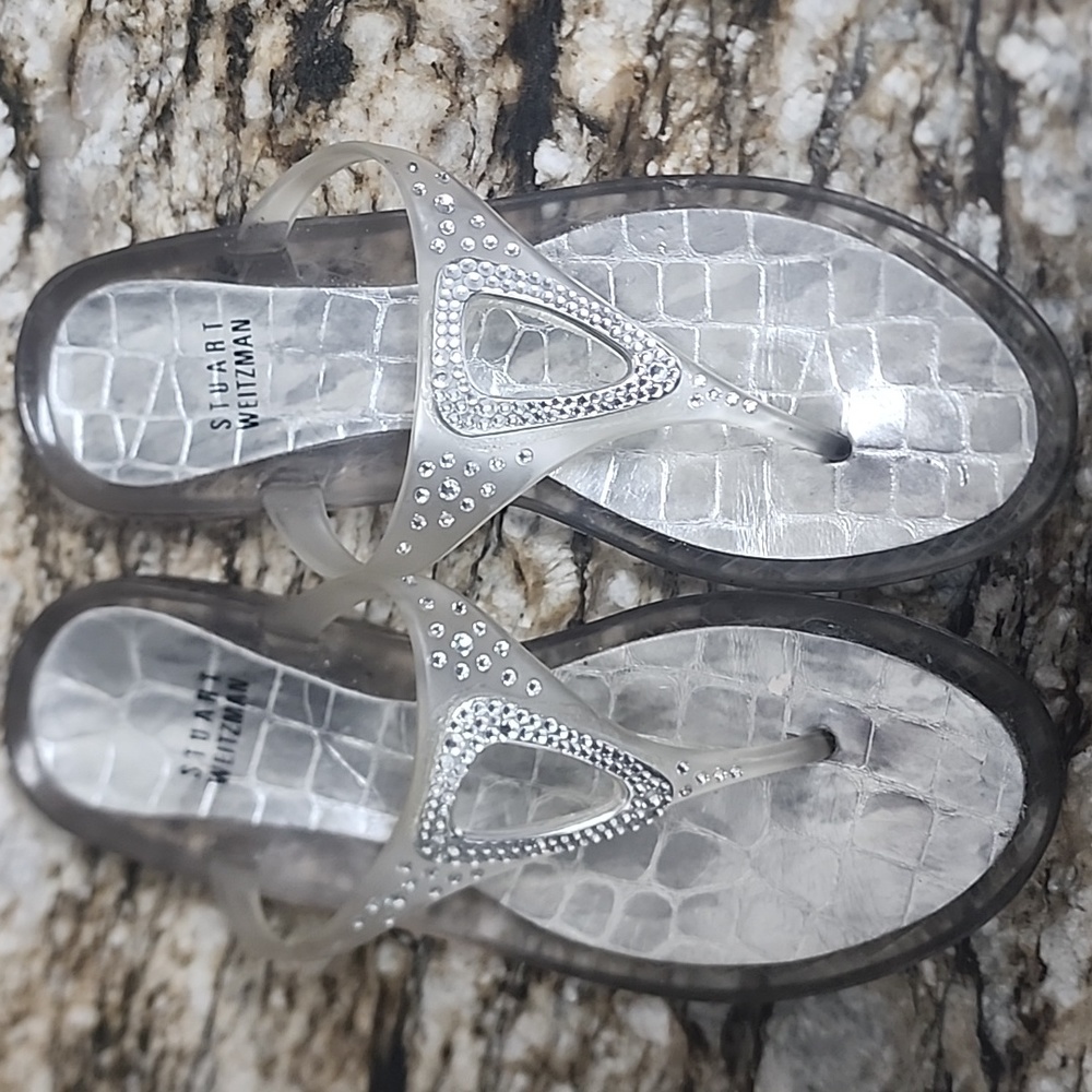 Stuart Weitzman slides with crystals. Size 7